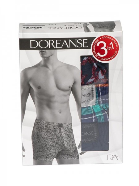 Doreanse 1512 Pamuklu Erkek Boxer 3'lü Paket