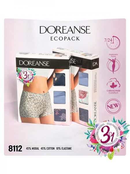 Doreanse 8112 Modal Kadın Şort 3'lü Paket