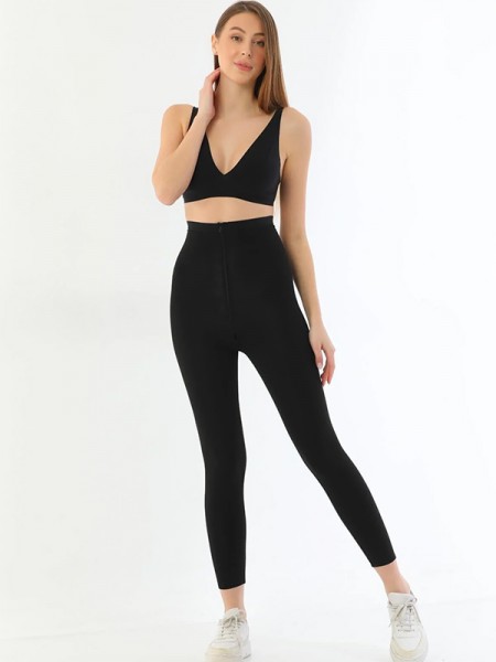 Magic Intimates 2711 Lazer Kesim Fermuarlı Uzun Tayt