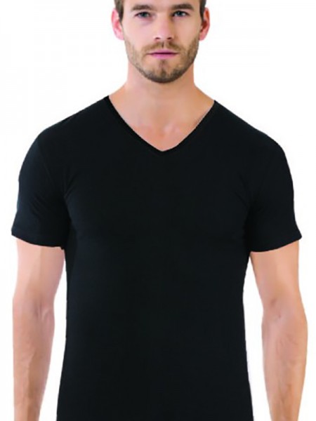 Öztaş 1008-A Erkek Süprem V Yaka %100 Pamuk Siyah Fanila