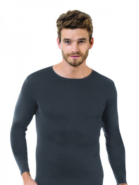 Öztaş 1018-A Erkek Ribana O Yaka Uzunkol Fanila Melanj