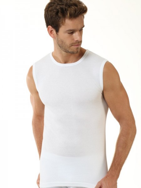 Öztaş 1043-A %100 Pamuk Ribana Kolsuz O Yaka Atlet