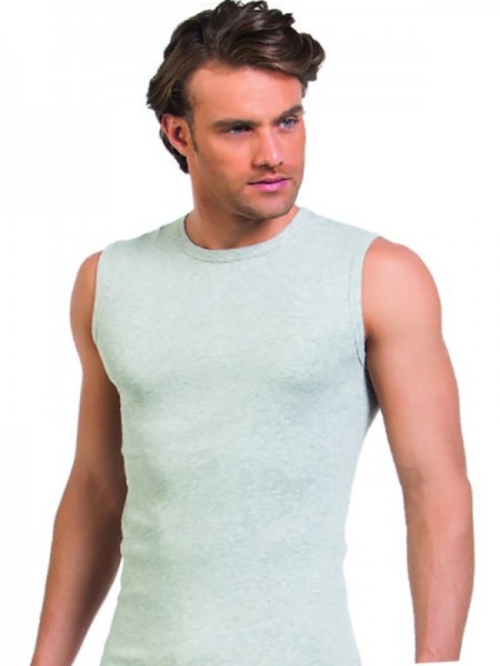 Öztaş 1055-A Erkek Ribana Kolsuz Sıfır Yaka Melanj Renkler