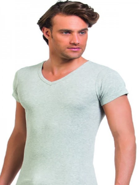 Öztaş 1062-A Erkek Ribana V Yaka Atlet Melanj Renkler