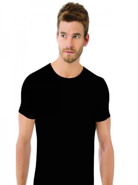 Öztaş 1067-A Erkek %100 Pamuk Sıfır Yaka Atlet Siyah