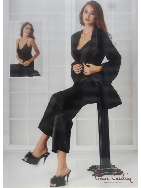 Pierre Cardin 2040 3'lü Saten Pijama Takımı