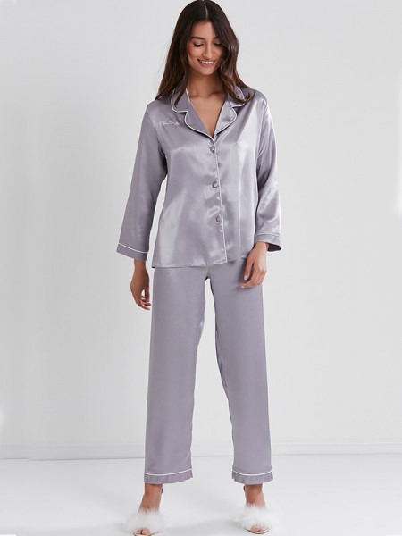 Pierre Cardin 1200 ROYAL Saten Biyeli Pijama Takımı