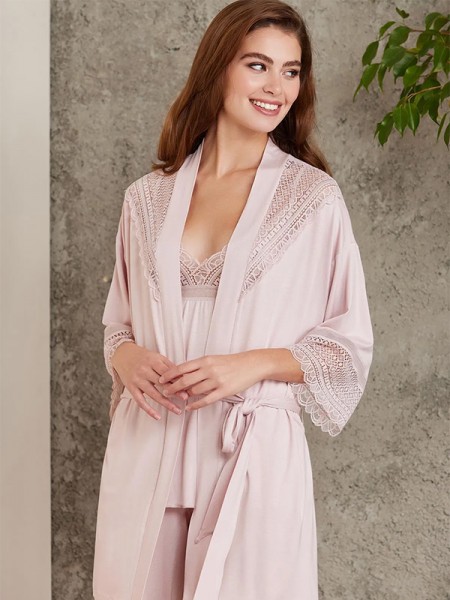 Pierre Cardin 2820 Penye 3'lü Dantelli Pijama Takımı Pierre Cardin 2820 Penye 3'lü Dantelli Pijama Takımı