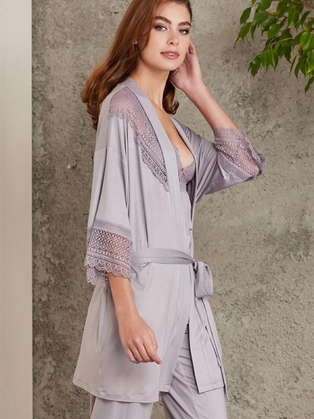 Pierre Cardin 2820 Penye 3'lü Dantelli Pijama Takımı Pierre Cardin 2820 Penye 3'lü Dantelli Pijama Takımı
