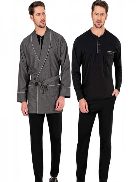 Pierre Cardin 5615 Pamuklu 3'lü Robdöşambr ve Pijama Takımı Pierre Cardin 5615 Pamuklu 3'lü Robdöşambr ve Pijama Takımı