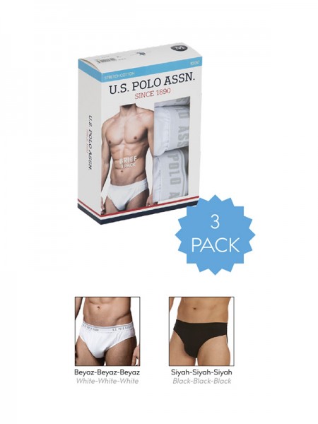U.S. Polo Assn 3'lü Paket Likralı Erkek Slip