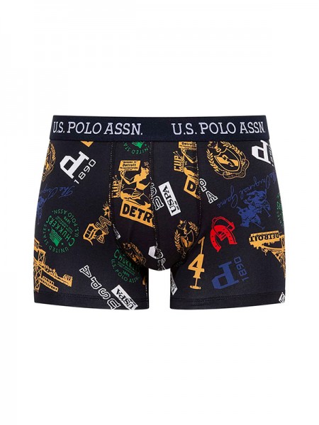 U.S. Polo 80476 Desenli Lacivert Erkek Boxer 2'li Paket