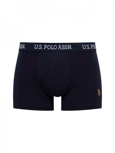 U.S. Polo 80476 Desenli Lacivert Erkek Boxer 2'li Paket