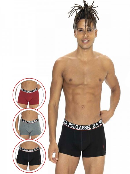 U.S. Polo 80533 Desenli Lastik Erkek Boxer 3'lü Paket U.S. Polo 80533 Desenli Lastik Erkek Boxer 3'lü Paket