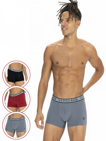 U.S. Polo 80540 Likralı Lastik Desenli Boxer 3'lü Paket U.S. Polo 80540 Likralı Lastik Desenli Boxer 3'lü Paket