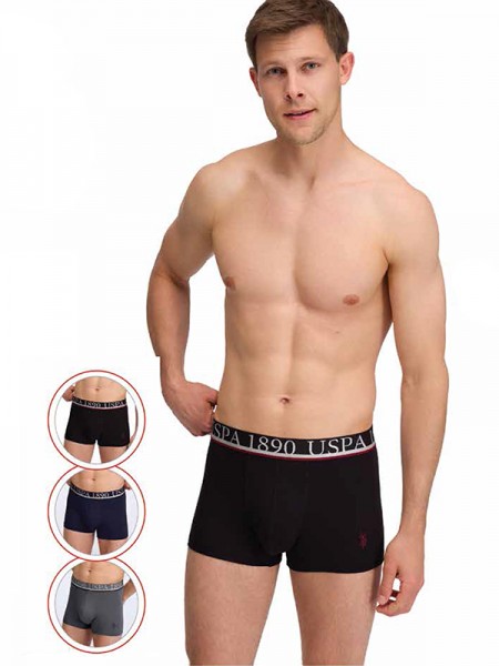 U.S. Polo 80547 Modal 1890 Likralı Erkek Boxer 3'lü Paket U.S. Polo 80547 Modal 1890 Likralı Erkek Boxer 3'lü Paket