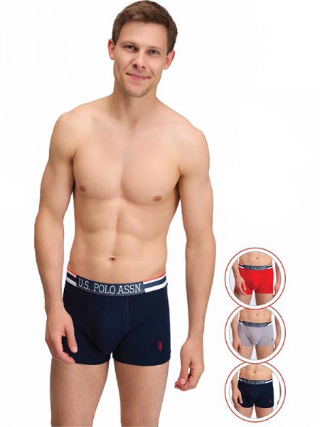 U.S. Polo 80584 Modal Çizgili Lastik Erkek Boxer 3'lü Paket U.S. Polo 80584 Modal Çizgili Lastik Erkek Boxer 3'lü Paket