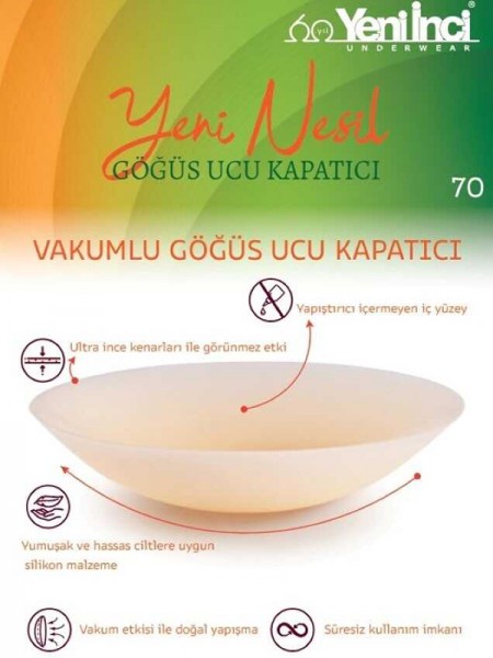 Yeni İnci 70 Vakumlu Göğüs Ucu Kapatıcısı