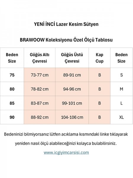 Yeni İnci BR105 Esnek Lazer Kesim Sütyen Yeni İnci BR105 Esnek Lazer Kesim Sütyen