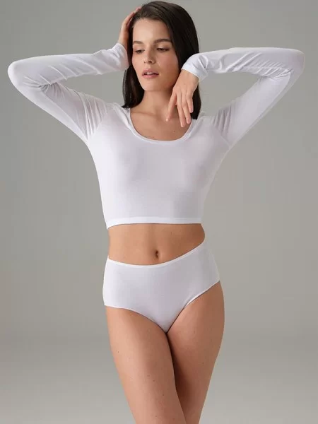 Doreanse 8513 Modal Basic Uzun Kol Crop Tişört