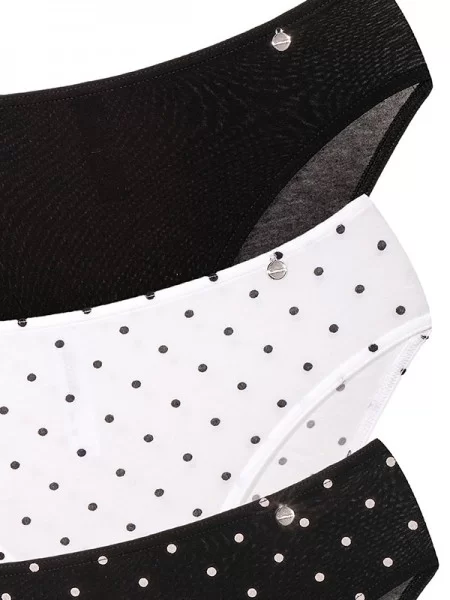 Kom POLKA Pamuk Modal Likralı Kadın Külot 3'lü Paket