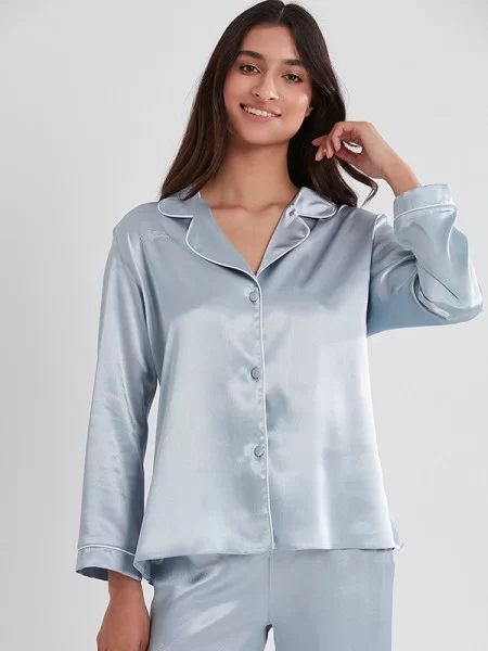 Pierre Cardin 1200 MİST Saten Biyeli Pijama Takımı