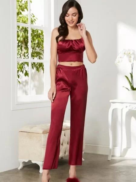 Pierre Cardin 2075 Saten Sabahlık Pijama Takımı 3'lü Set Pierre Cardin 2075 Saten Sabahlık Pijama Takımı 3'lü Set