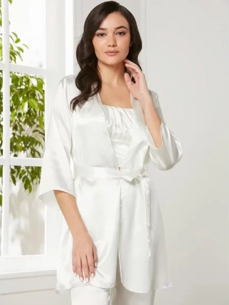 Pierre Cardin 2075 Saten Sabahlık Pijama Takımı 3'lü Set Pierre Cardin 2075 Saten Sabahlık Pijama Takımı 3'lü Set