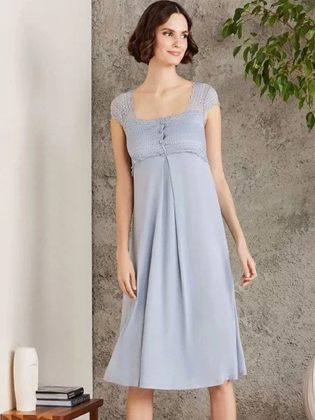 Pierre Cardin 4005 Penye Dantelli Gecelik Sabahlık Takımı Pierre Cardin 4005 Penye Dantelli Gecelik Sabahlık Takımı