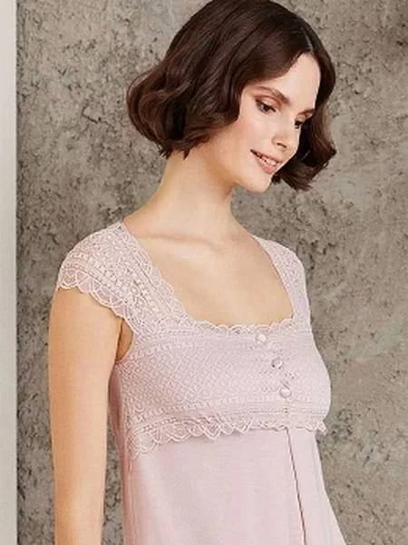 Pierre Cardin 4005 Penye Dantelli Gecelik Sabahlık Takımı Pierre Cardin 4005 Penye Dantelli Gecelik Sabahlık Takımı