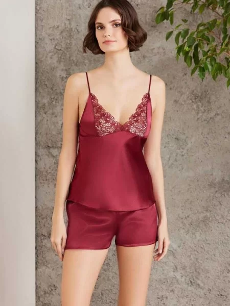 Pierre Cardin 6005 BORDO Saten 6'lı Set Gecelik Takımı Pierre Cardin 6005 BORDO Saten 6'lı Set Gecelik Takımı