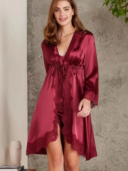 Pierre Cardin 7045 BORDO Saten 4'lü Gelin Çeyiz Seti Pierre Cardin 7045 BORDO Saten 4'lü Gelin Çeyiz Seti