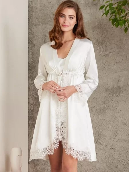 Pierre Cardin 7045 EKRU Saten 4'lü Gelin Çeyiz Seti