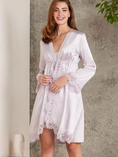 Pierre Cardin 7045 VİOLA Saten 4'lü Gelin Çeyiz Seti